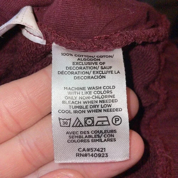 Lou & Grey Women’s Maroon Shooting Star Terry Sweat Jogger Pants Size XS - Picture 6 of 7